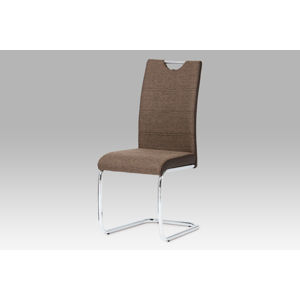 Jídelní židle, látka tmavě hnědá / chrom HC-582 COF2
