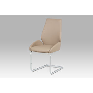 Jídelní židle HC-702 CAP, koženka cappuccino / chrom