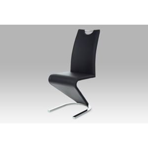 Jídelní židle HC-790 BK, chrom/koženka černá