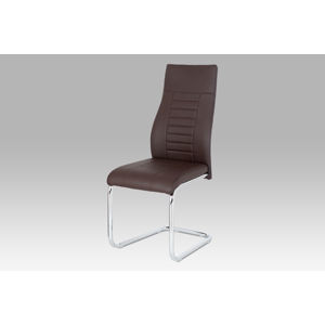 Jídelní židle hnědá koženka / chrom HC-955 BR