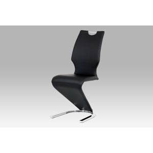 Jídelní židle HC-997 BK, koženka černá/chrom
