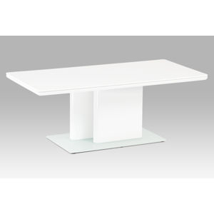 Konferenční stolek HCT-655 WT, lesk bílý/tvrzené sklo