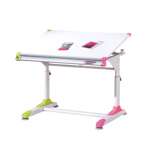 Dětský psací stůl 2 Colorido bílá/zelená/růžová