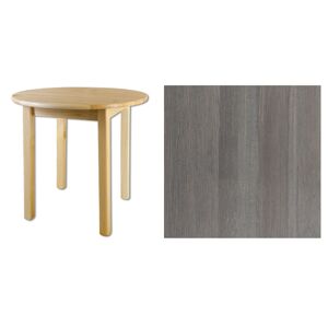 Kulatý jídelní stůl TUNGURA, průměr 50 cm, masiv borovice/moření šedé