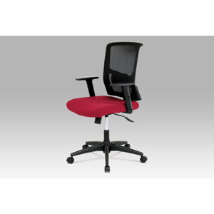 Kancelářská židle KA-B1012 BOR, látka černá + bordó, houpací mechnismus