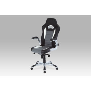 Kancelářská židle KA-E240B GREY, PU černo-šedá