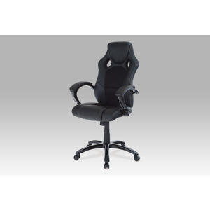 Kancelářská židle KA-N157 BK, koženka + mesh černá