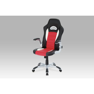 Kancelářská židle KA-N240 RED, PU černo-červená
