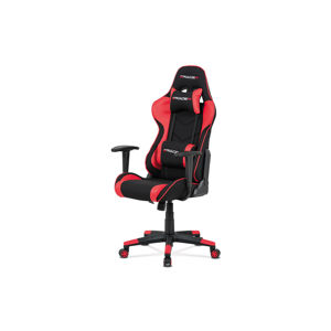 Kancelářská židle KA-V608 RED, červená látka/černá ekokůže