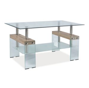 Konferenční stolek KAREN, dub sonoma/sklo