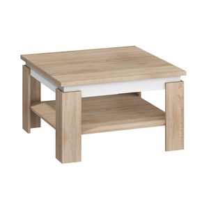 Konferenční stolek ALFA, dub sonoma světlý/bílý lesk