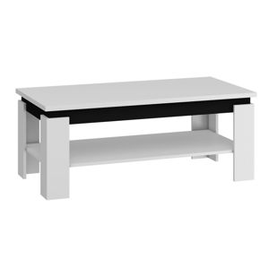 Konferenční stolek BETA, bílá/černý lesk