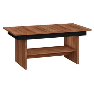 Konferenční stolek DALLAS rozkládací LESK, barva: švestka wallis/černý lesk