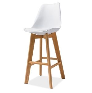Barová židle KRIS H-1, bílá/buk