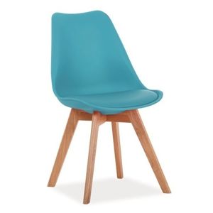 Jídelní židle KRIS, modrá/dub