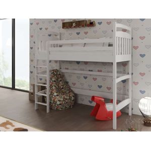 Patrová postel TESS 80x180 cm, masiv borovice/barva: bílá
