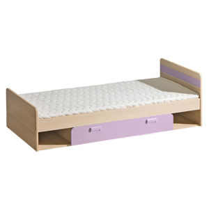 LORENTO, postel L13, jasan/fialová,včetně matrace
