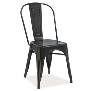 Jídelní kovová židle LOFT, černá mat