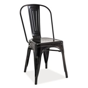 Jídelní kovová židle LOFT, černá