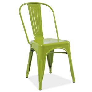 Jídelní kovová židle LOFT, zelená