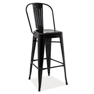 Barová kovová židle LOFT H-1, černá