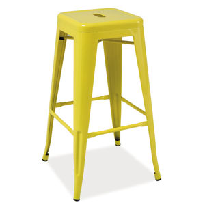 Barová kovová židle LONG, žlutá