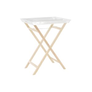 Servírovací stolek se dvěma snímatelnými tácky, bílá/přírodní, NORGE