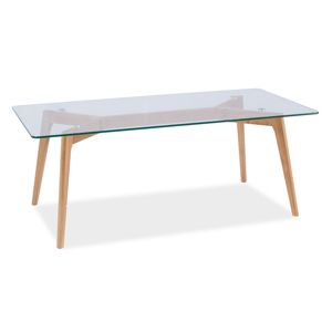 Konferenční stolek OSLO L1, dub/sklo