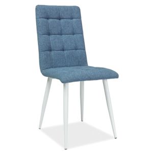 Čalounění jídelní židle BURANO, modrá/bílá