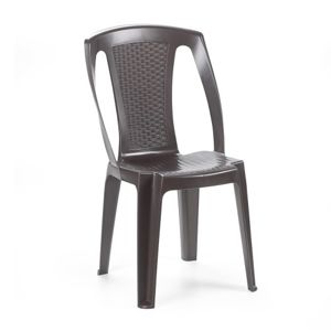 Plastová zahradní židle PROCIDA, hnědý mat