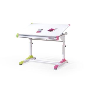 Dětský psací stůl COLLORIDO, bílá/zelená/růžová