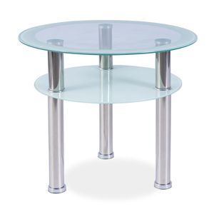 Konferenční stolek PURIO D, kov/sklo