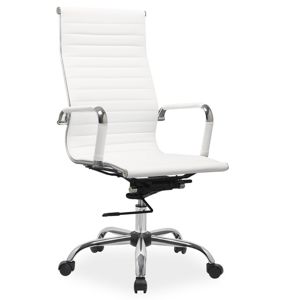 Kancelářská židle Q-040 bílá ekokůže
