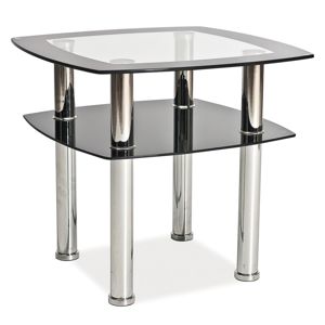 Konferenční stolek RAVA D, kov/sklo