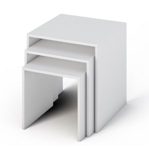 SIMPLE konferenční stolek 3v1, bílá