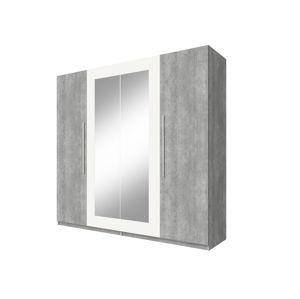 VERA skříň se zrcadlem, beton colorado/bílá