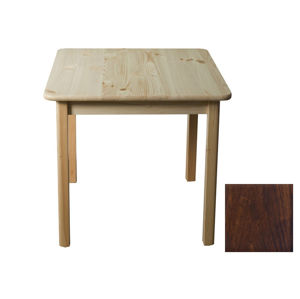 Stůl DASHEN 2, 60 x 60 cm, masiv borovice, moření ořech