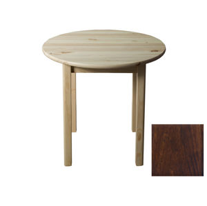 Stůl  průměr 70 cm nr.3, masiv borovice/moření ořech