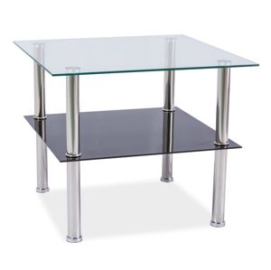 Konferenční stolek TESSA 60x60, kov/sklo