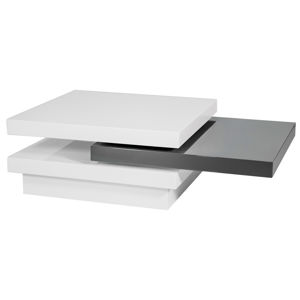 Konferenční stolek TRISTA rozkládací, bílo-šedý