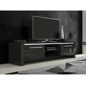 TV stolek HELIX 2, černá/černý lesk
