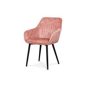 Jídelní a konferenční židle MABALOT, růžová/černý lak
