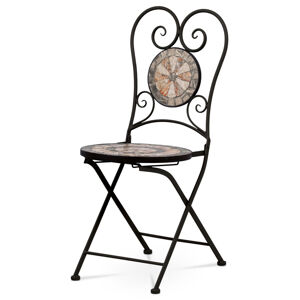 Zahradní židle SEKORA s keramickou mozaikou, černá