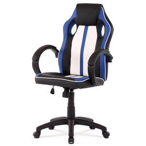 Herní židle SOTHIS, modrá, bílá a černá ekokůže