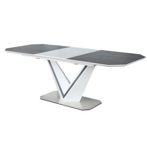 Jídelní stůl rozkládací VALERIO CERAMIC, šedá/bílý mat