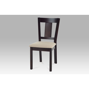 Jídelní židle, wenge/potah krémový, WDC-155 BK