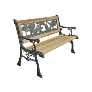 NATURALEZA, dětská zahradní lavička, černá/přírodní, 82 cm