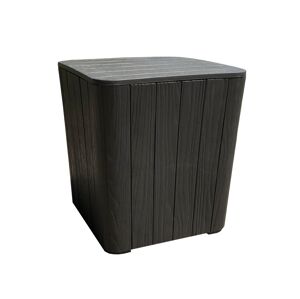 DARKA, zahradní úložný box/příruční stolek, černá