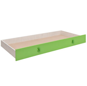 Zásuvka pod postel STUKIN, dub bílý/zelená