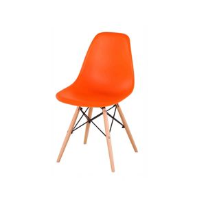 Jídelní židle CINKLA NEW, oranžová/buk